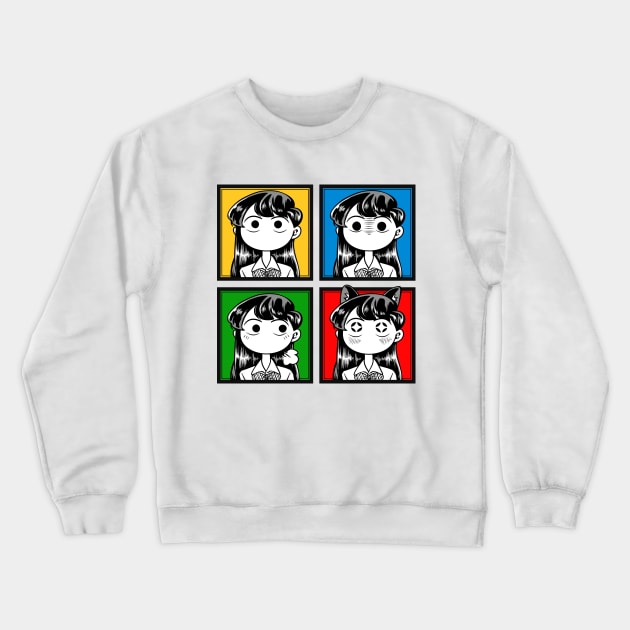 Komi-san Faces Crewneck Sweatshirt by gamergeek